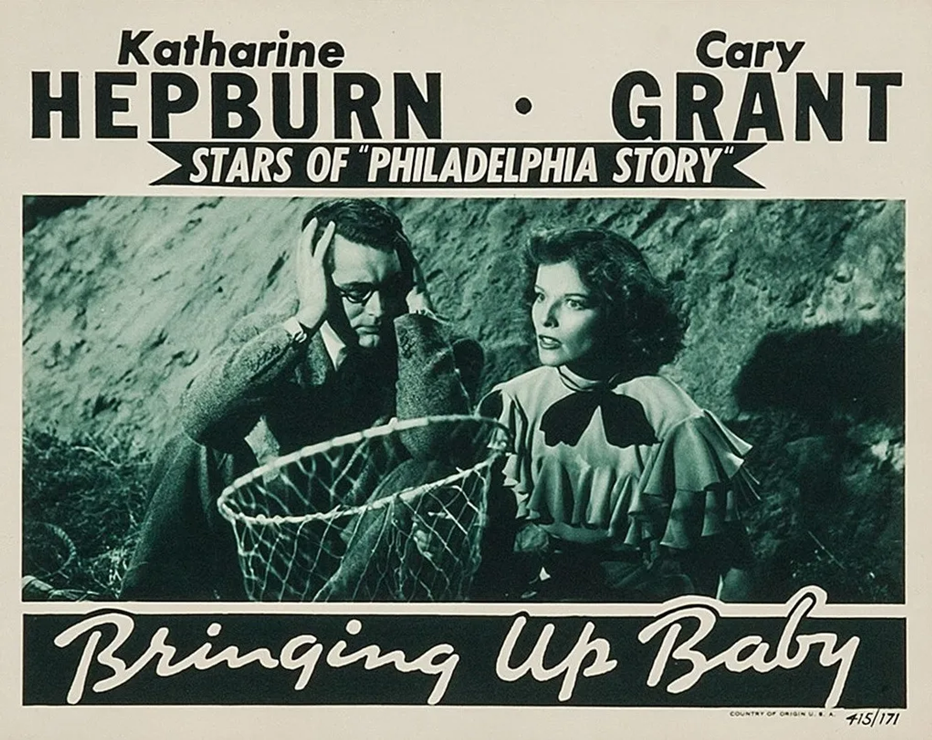 Cary Grant and Katharine Hepburn in Bringing Up Baby (1938)