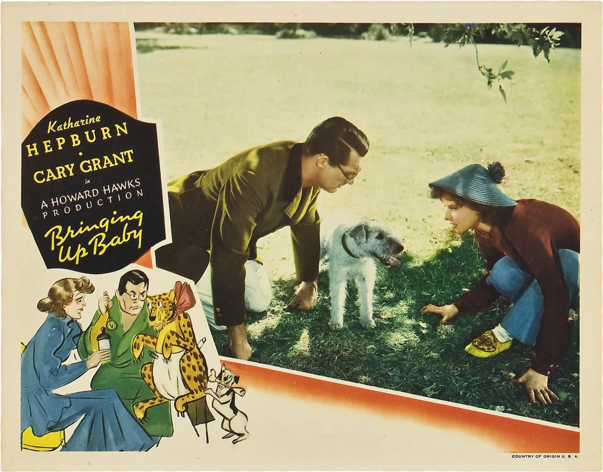 Cary Grant, Katharine Hepburn, and Asta in Bringing Up Baby (1938)