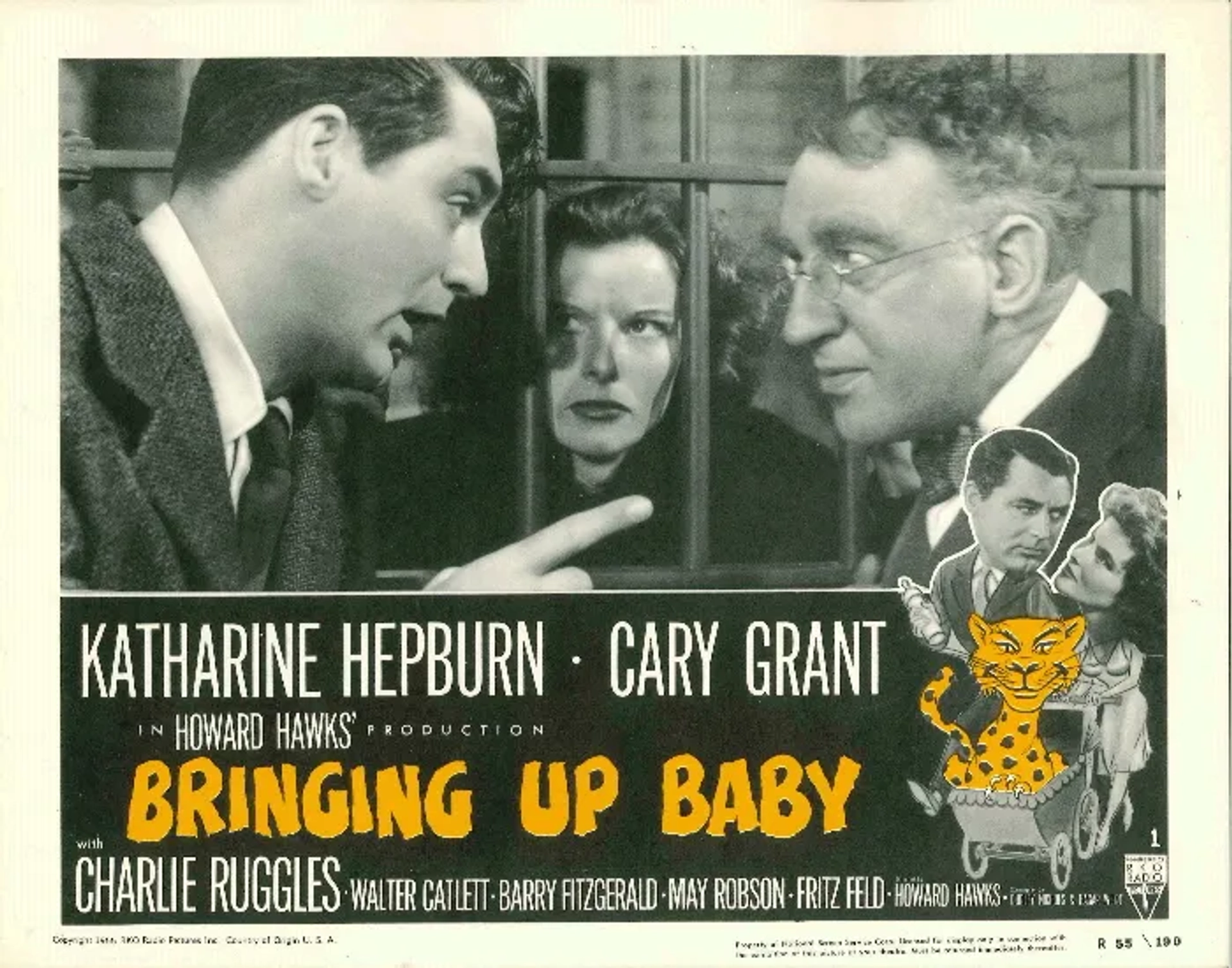 Cary Grant, Katharine Hepburn, and Walter Catlett in Bringing Up Baby (1938)