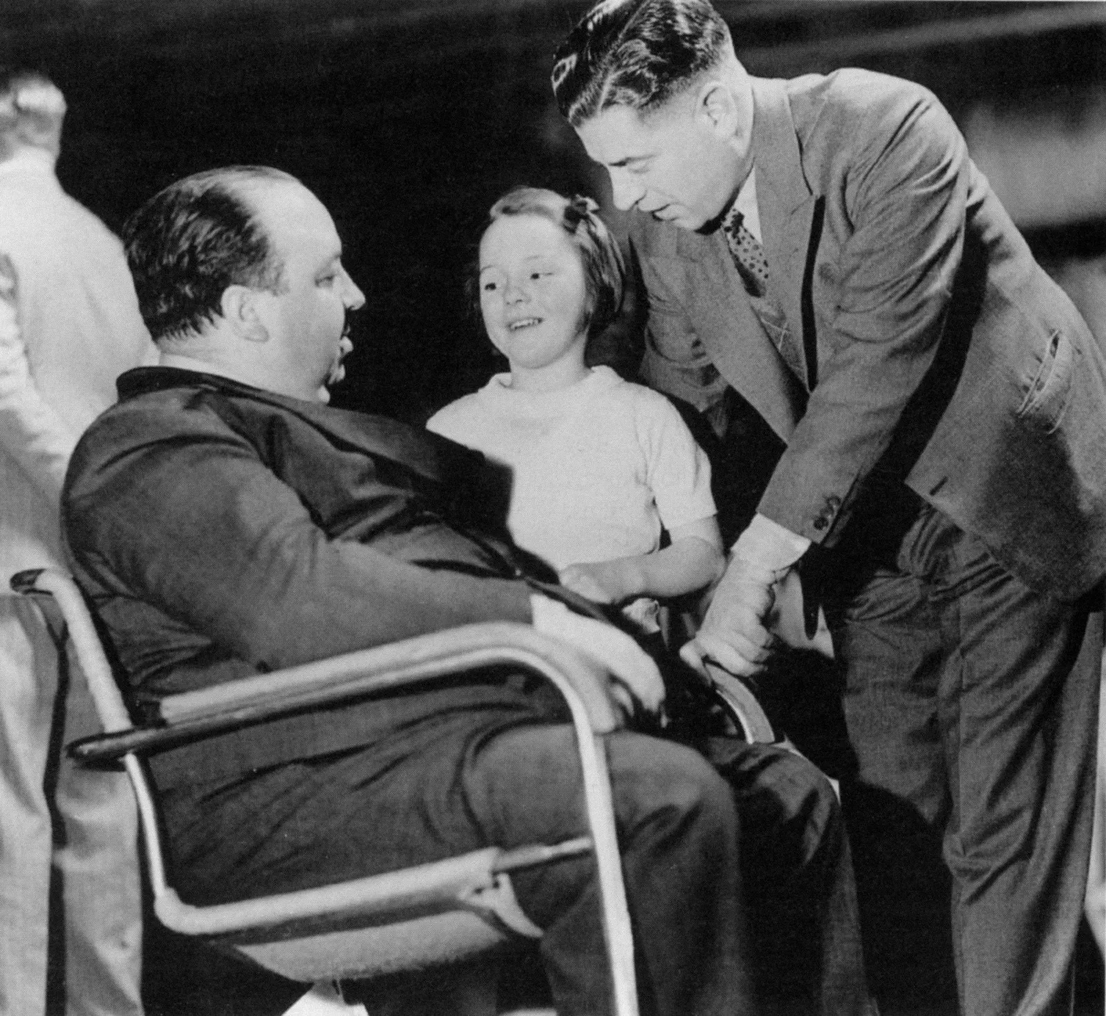 Alfred Hitchcock, Jack E. Cox, and Patricia Hitchcock in The Lady Vanishes (1938)