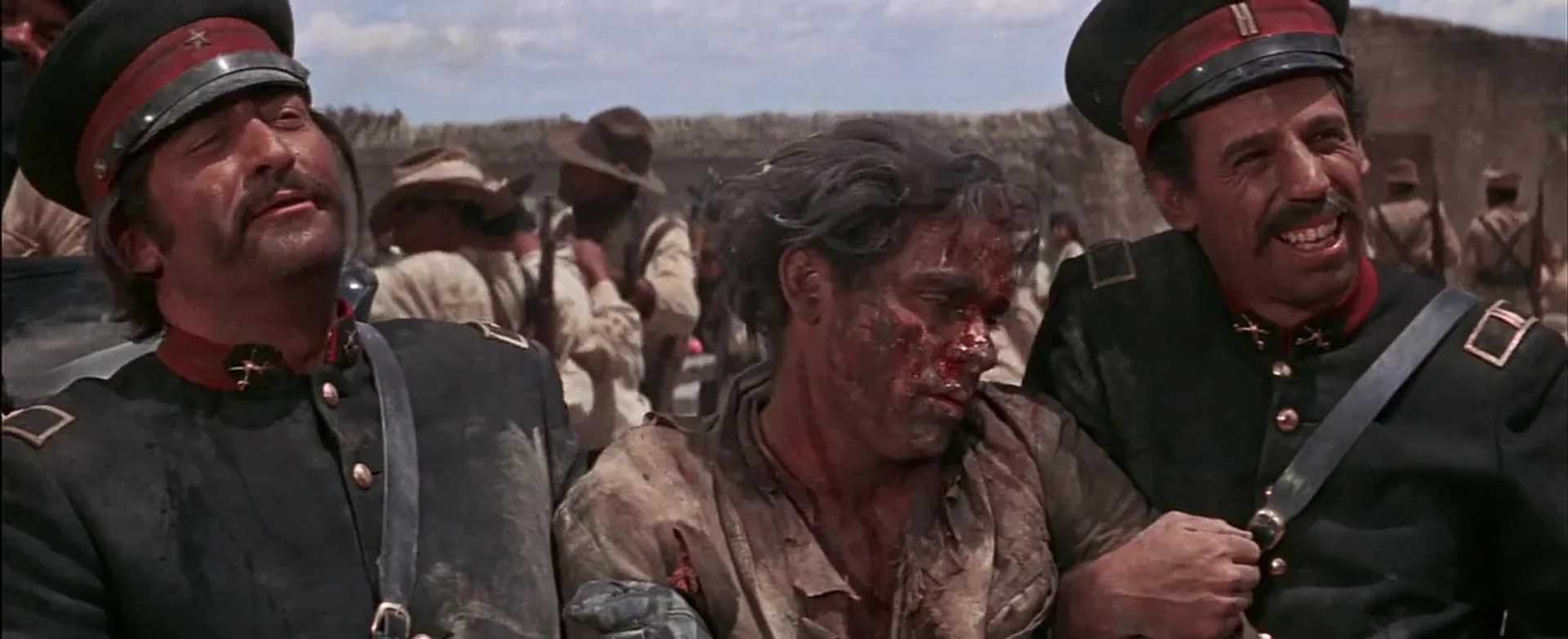 Alfonso Arau, Jorge Russek, and Jaime Sánchez in The Wild Bunch (1969)