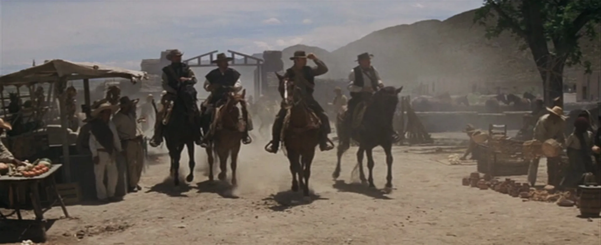 William Holden, Ernest Borgnine, Ben Johnson, and Warren Oates in The Wild Bunch (1969)