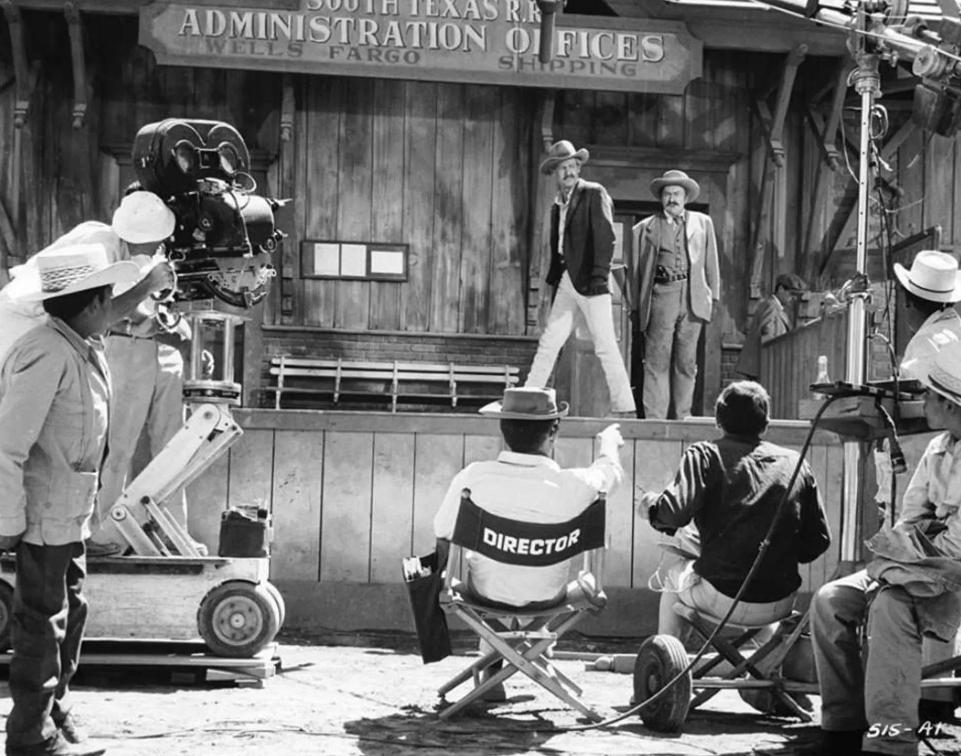 Sam Peckinpah, Albert Dekker, and Robert Ryan in The Wild Bunch (1969)