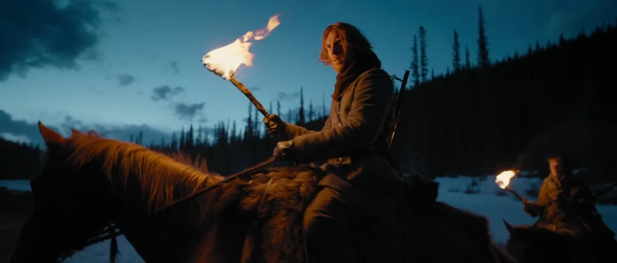 Domhnall Gleeson and Will Poulter in The Revenant (2015)