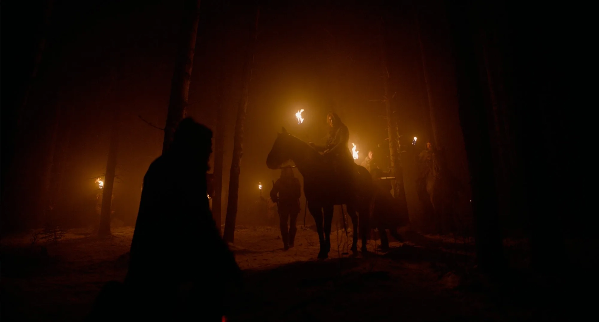 Leonardo DiCaprio, Domhnall Gleeson, and Will Poulter in The Revenant (2015)