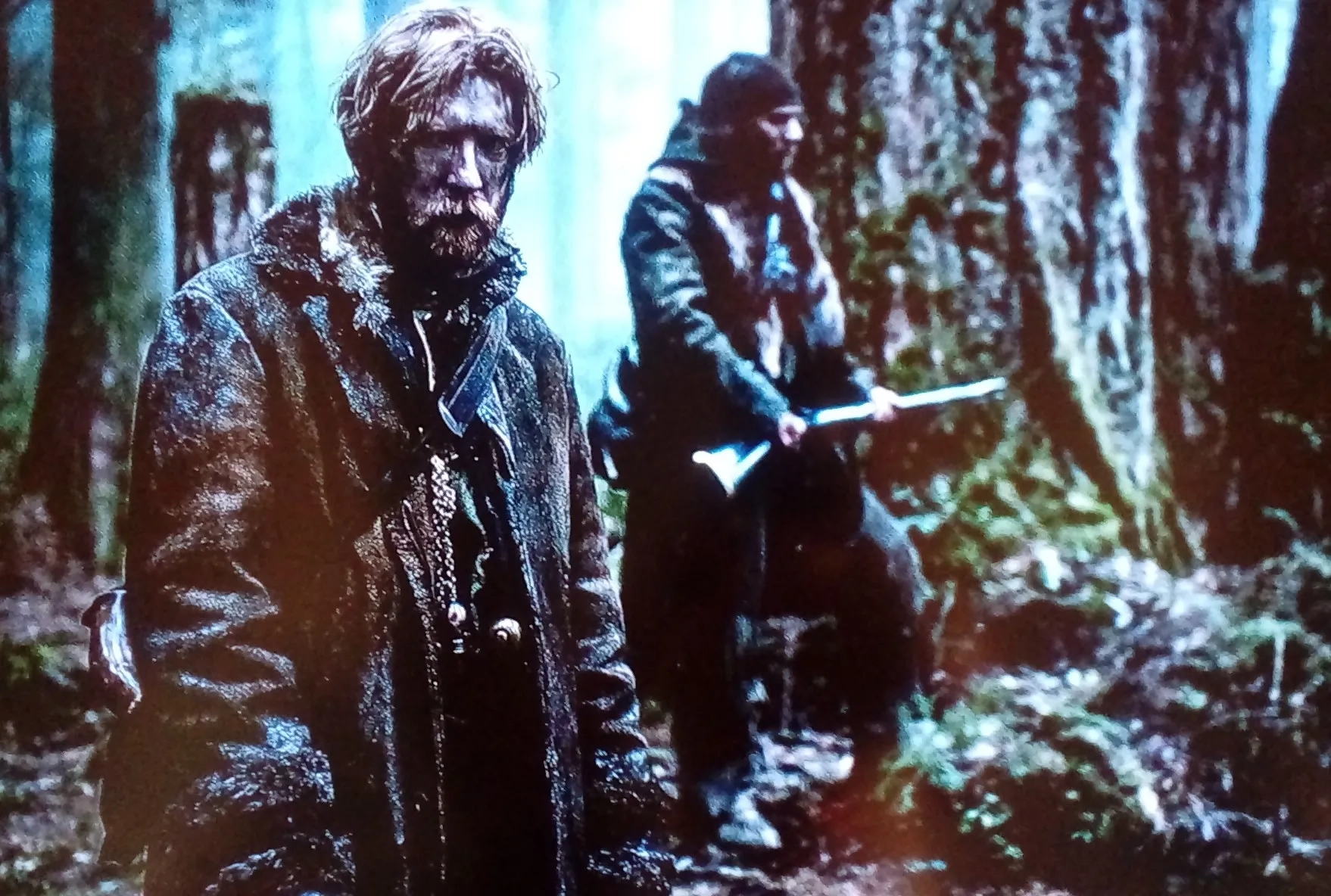 Tom Hardy and Domhnall Gleeson in The Revenant (2015)