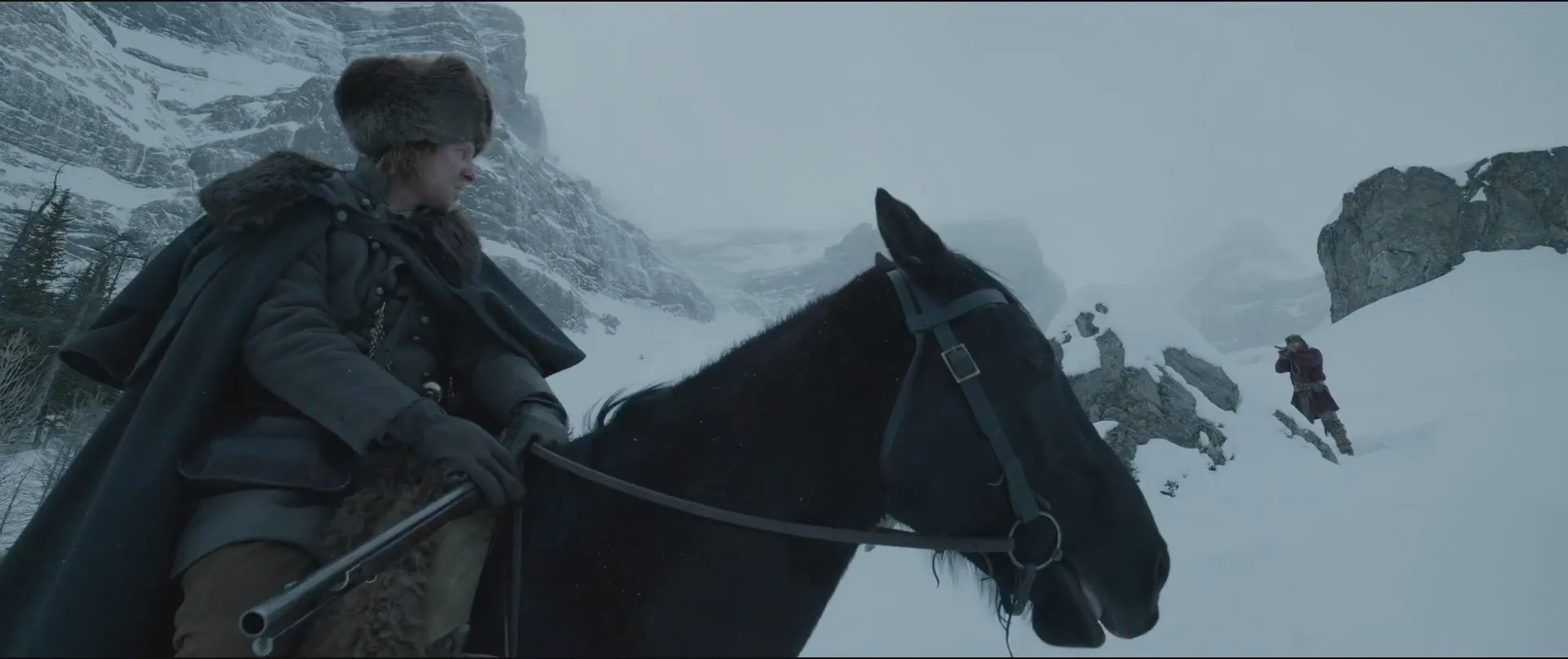 Tom Hardy and Domhnall Gleeson in The Revenant (2015)