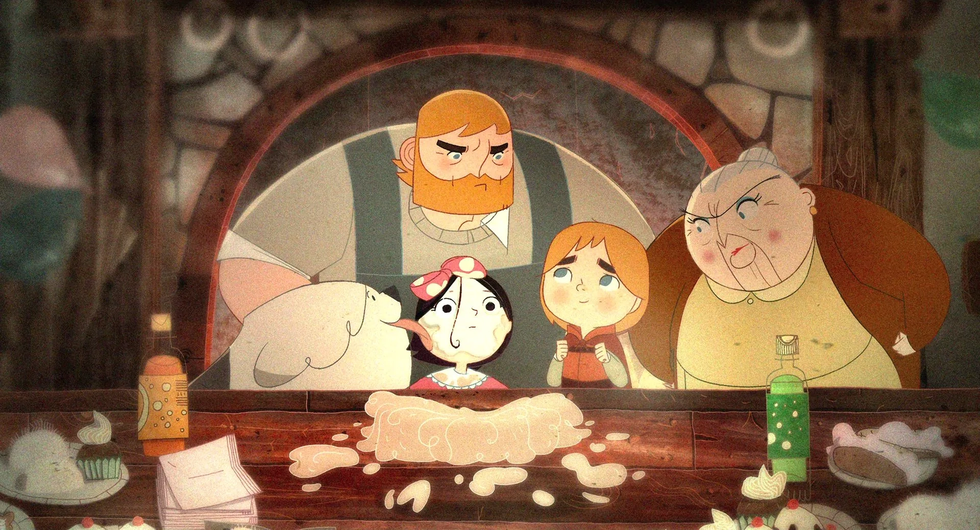 Fionnula Flanagan, Brendan Gleeson, David Rawle, and Lucy O'Connell in Song of the Sea (2014)