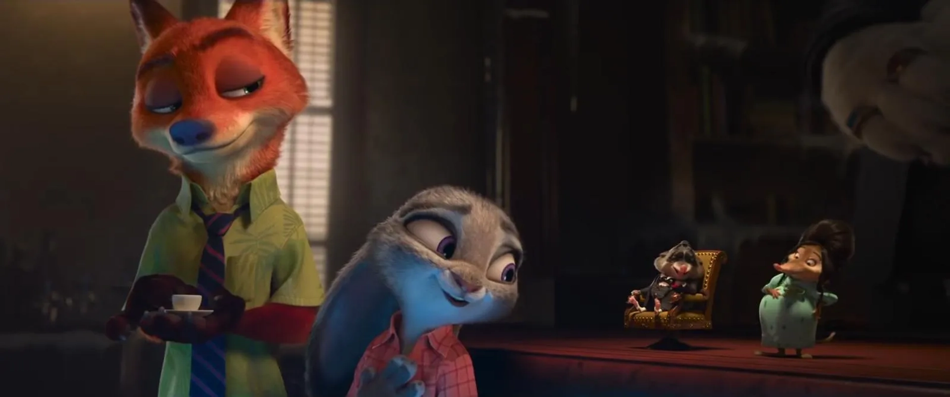 Jason Bateman, Maurice LaMarche, Ginnifer Goodwin, and Leah Latham in Zootopia (2016)