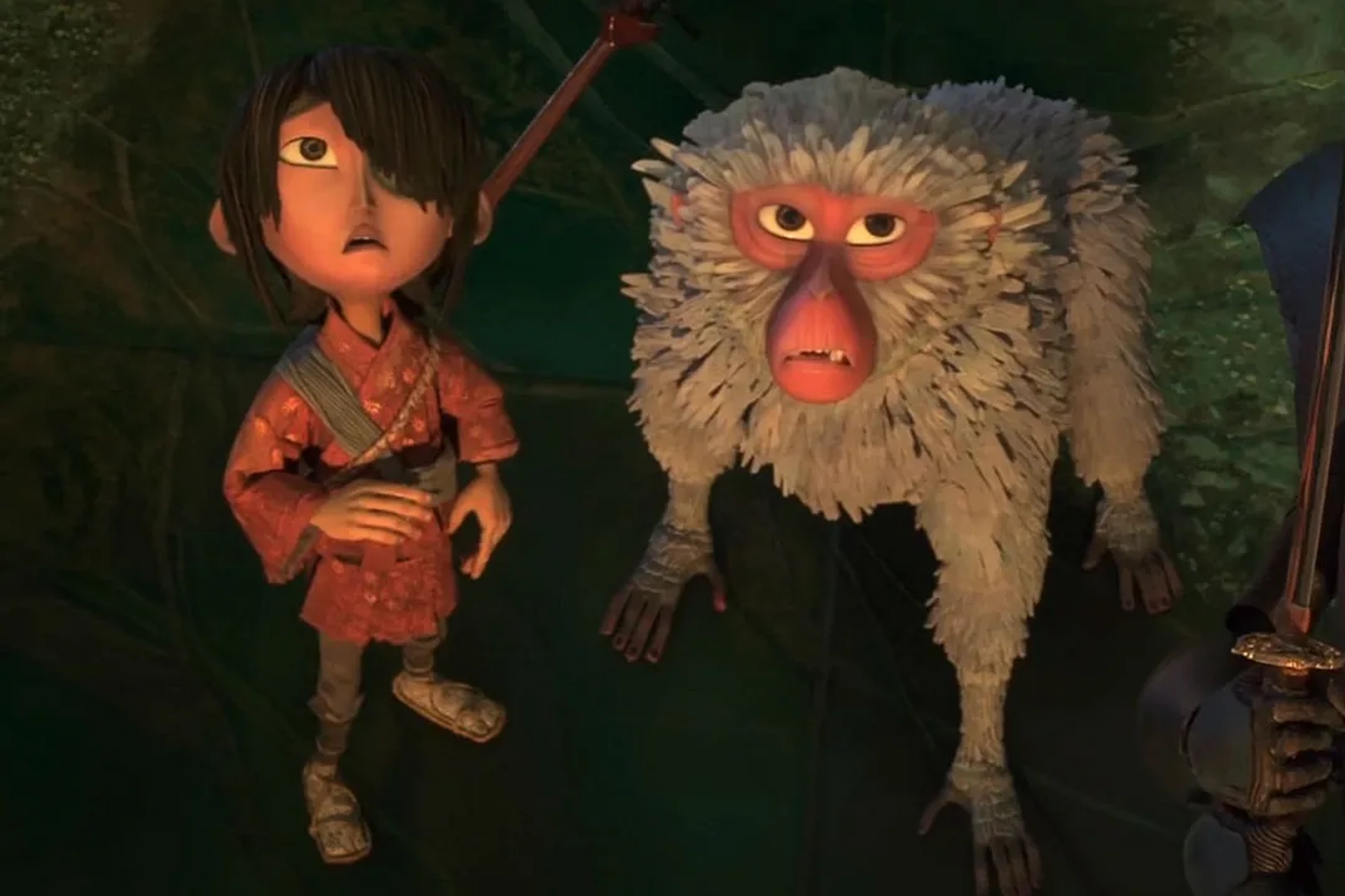 Charlize Theron and Art Parkinson in Kubo and the Two Strings (2016)