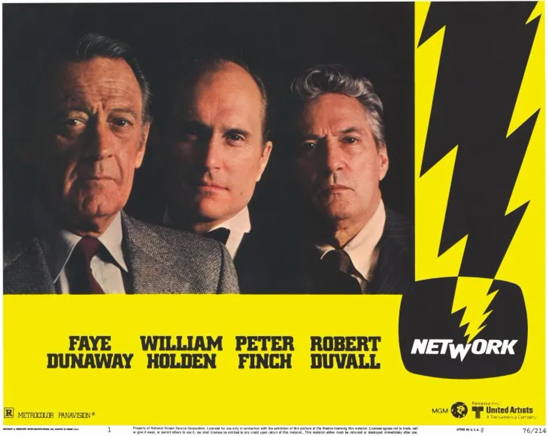 William Holden, Robert Duvall, and Peter Finch in Network (1976)