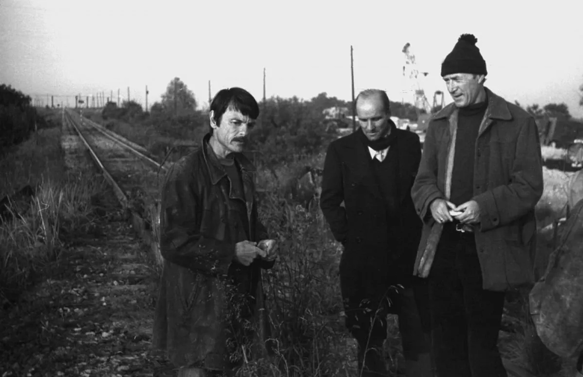 Andrei Tarkovsky, Nikolay Grinko, and Anatoliy Solonitsyn in Stalker (1979)