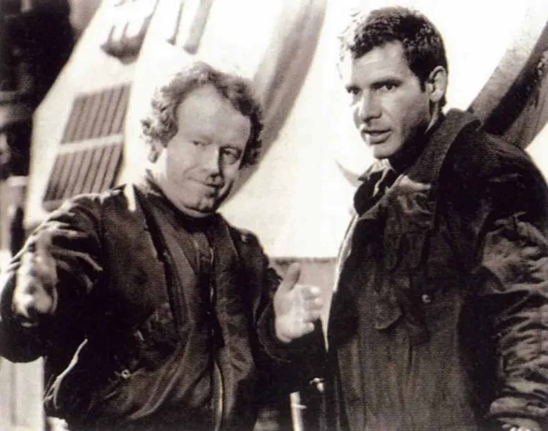 Harrison Ford and Ridley Scott in Blade Runner (1982)