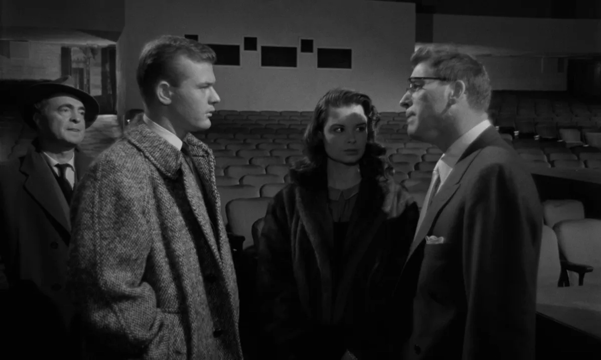 Burt Lancaster, Susan Harrison, Sam Levene, and Martin Milner in Sweet Smell of Success (1957)