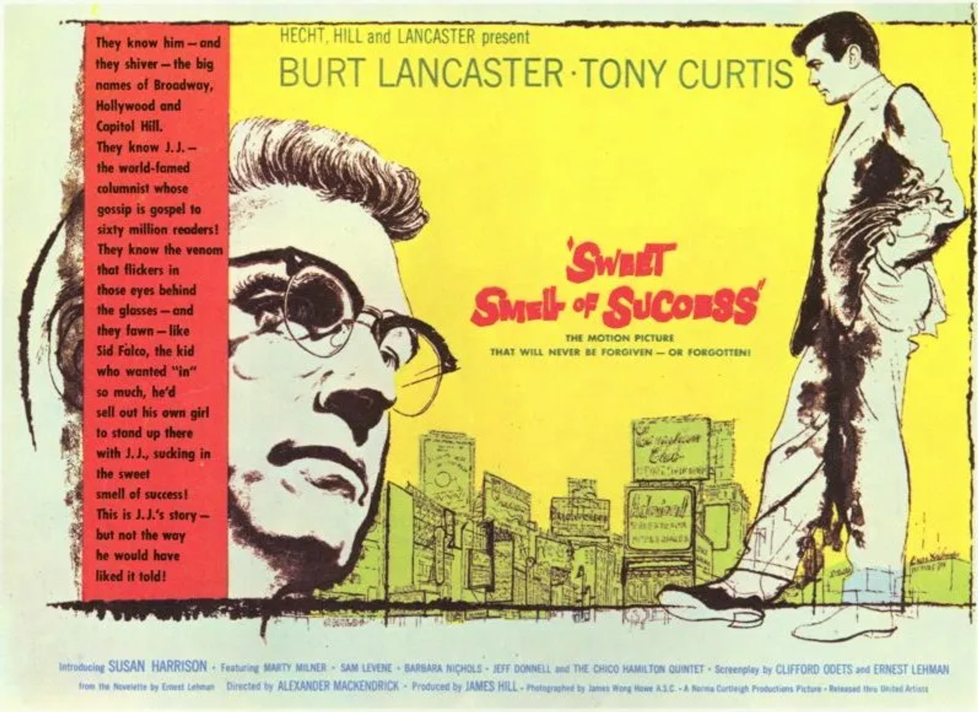 Burt Lancaster and Tony Curtis in Sweet Smell of Success (1957)