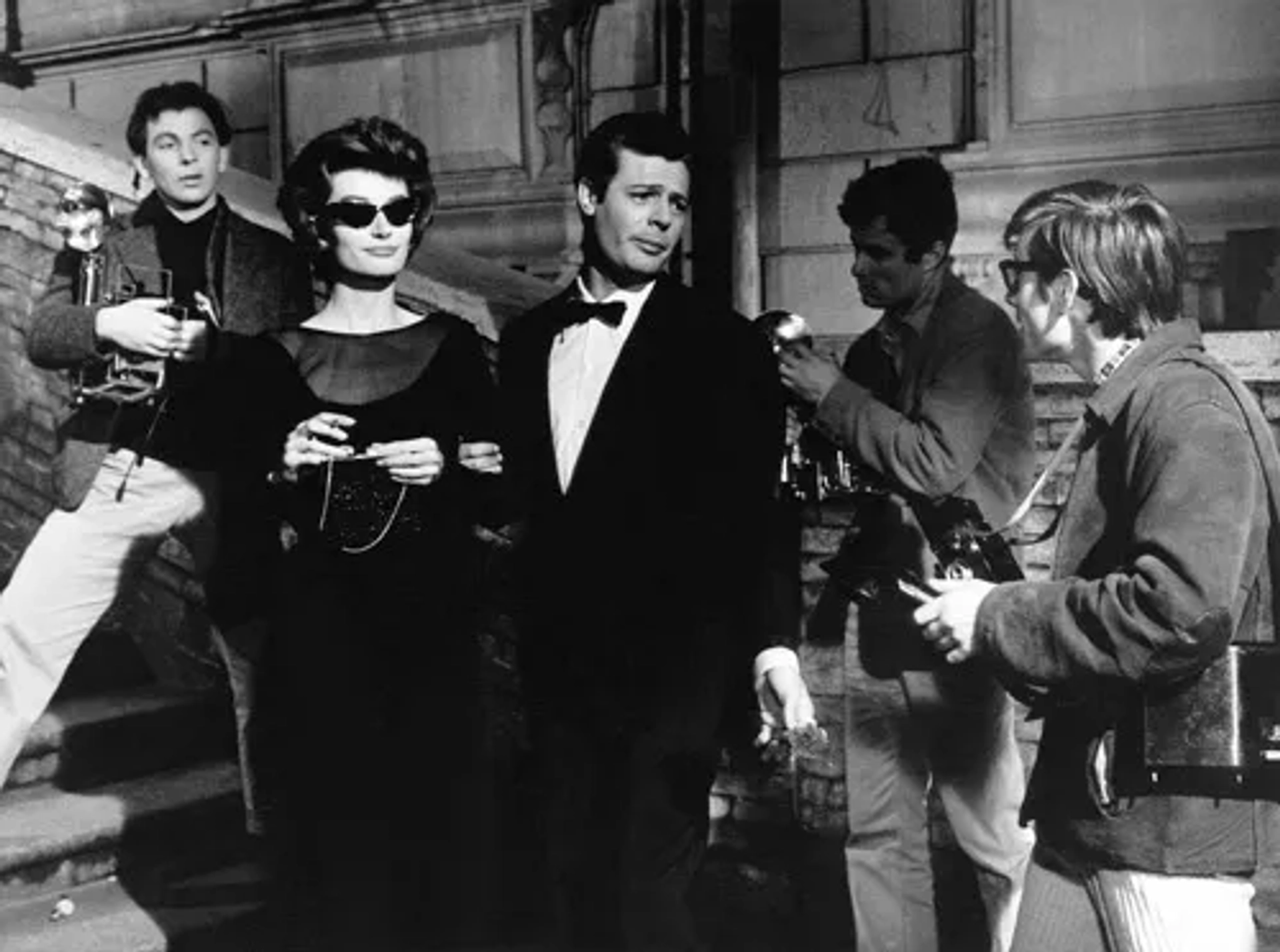 Marcello Mastroianni, Anouk Aimée, Enzo Cerusico, Enzo Doria, and Giulio Paradisi in La Dolce Vita (1960)