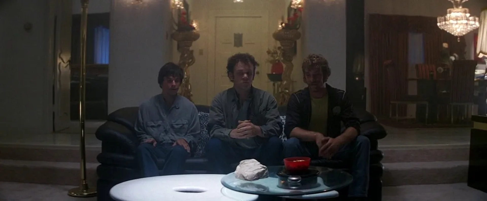 Mark Wahlberg, John C. Reilly, and Thomas Jane in Boogie Nights (1997)