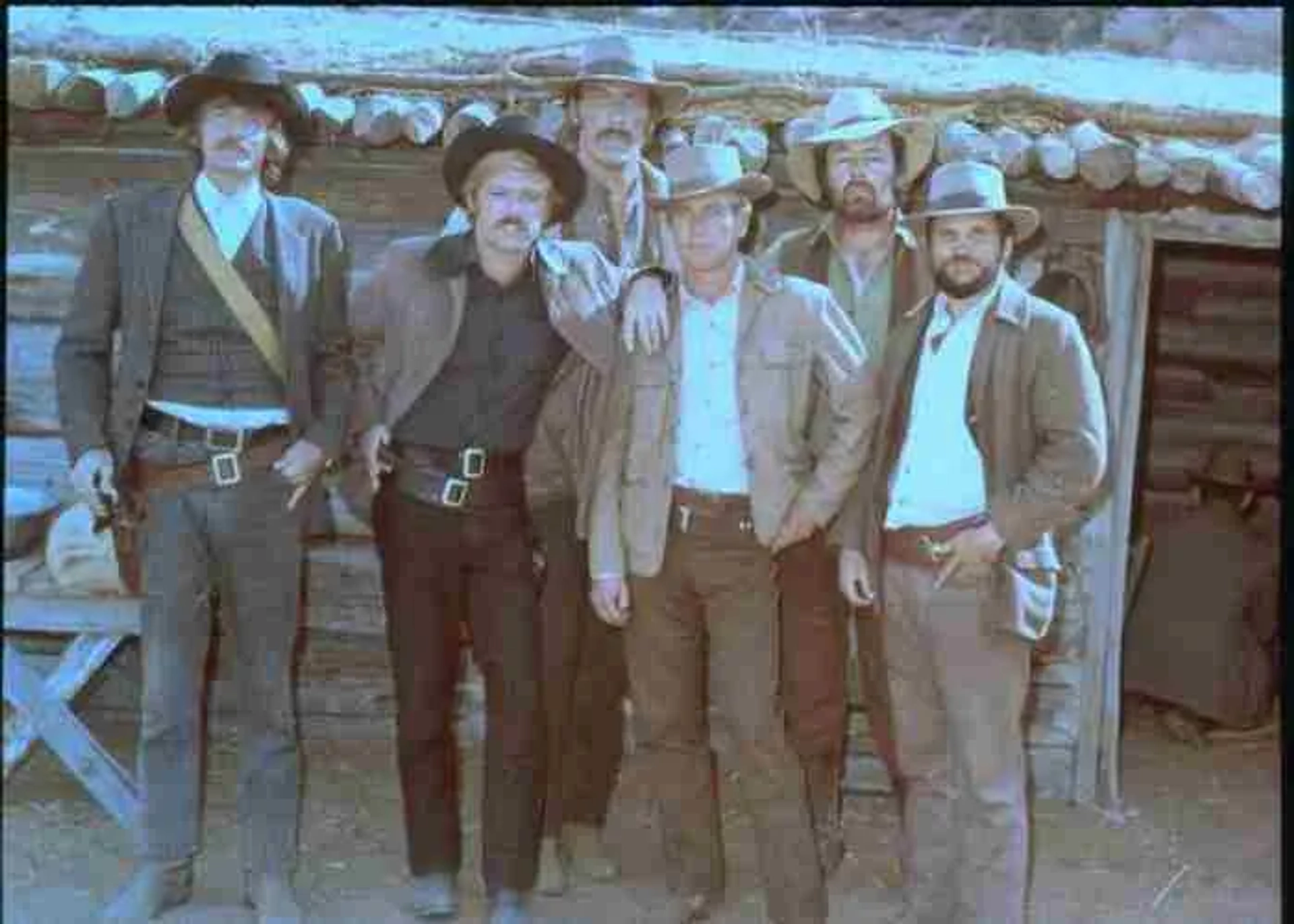 Paul Newman, Robert Redford, Ted Cassidy, Charles Dierkop, Dave Dunlop, and Timothy Scott in Butch Cassidy and the Sundance Kid (1969)