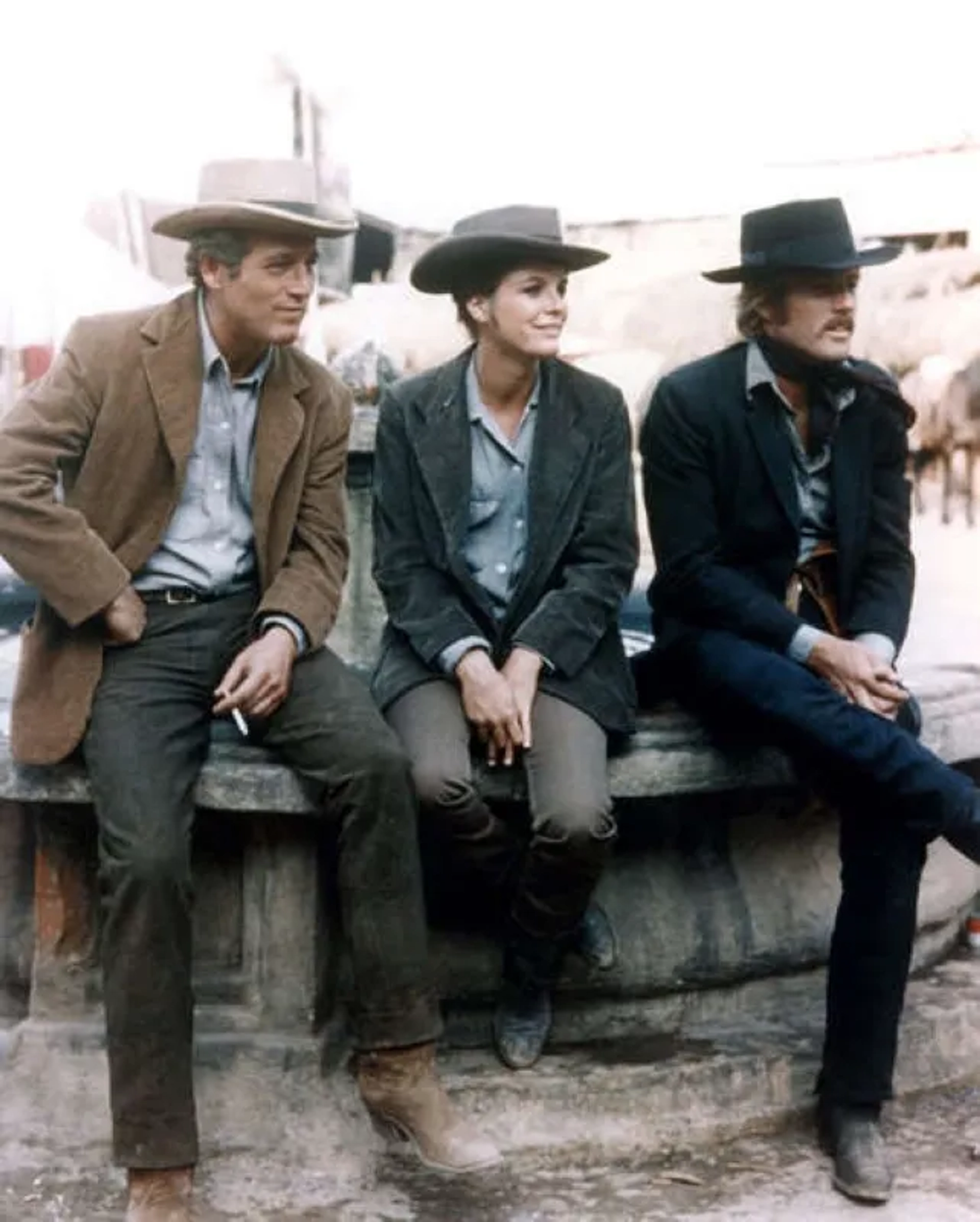 Paul Newman, Robert Redford, and Katharine Ross in Butch Cassidy and the Sundance Kid (1969)