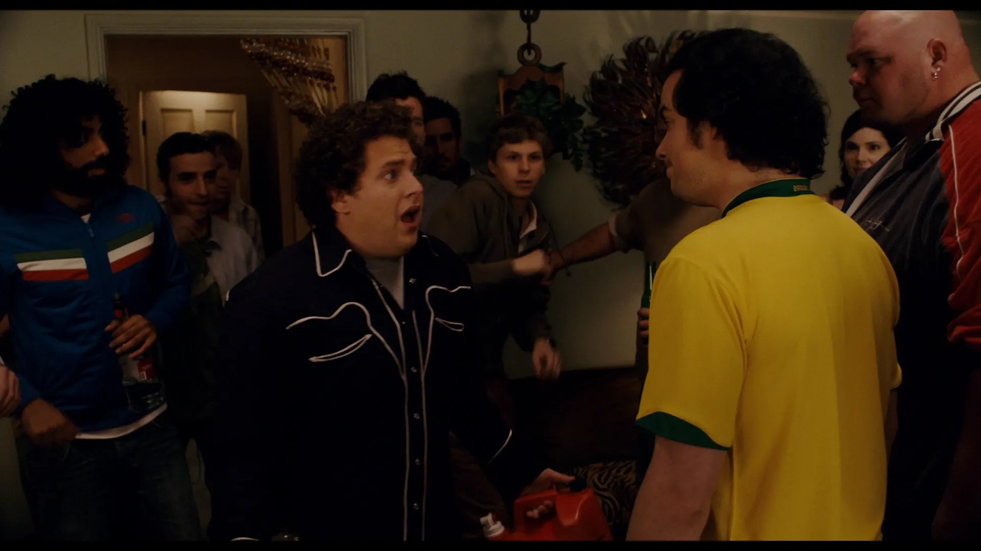 Michael Cera, Kevin Corrigan, Keith Loneker, and Jonah Hill in Superbad (2007)