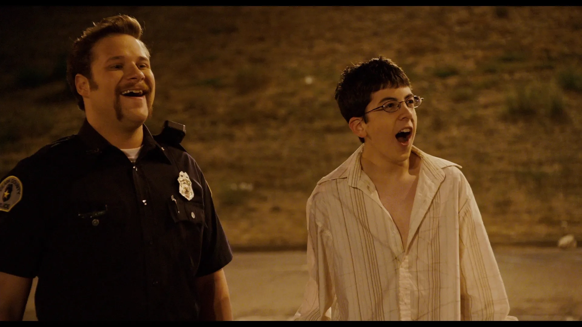 Seth Rogen and Christopher Mintz-Plasse in Superbad (2007)