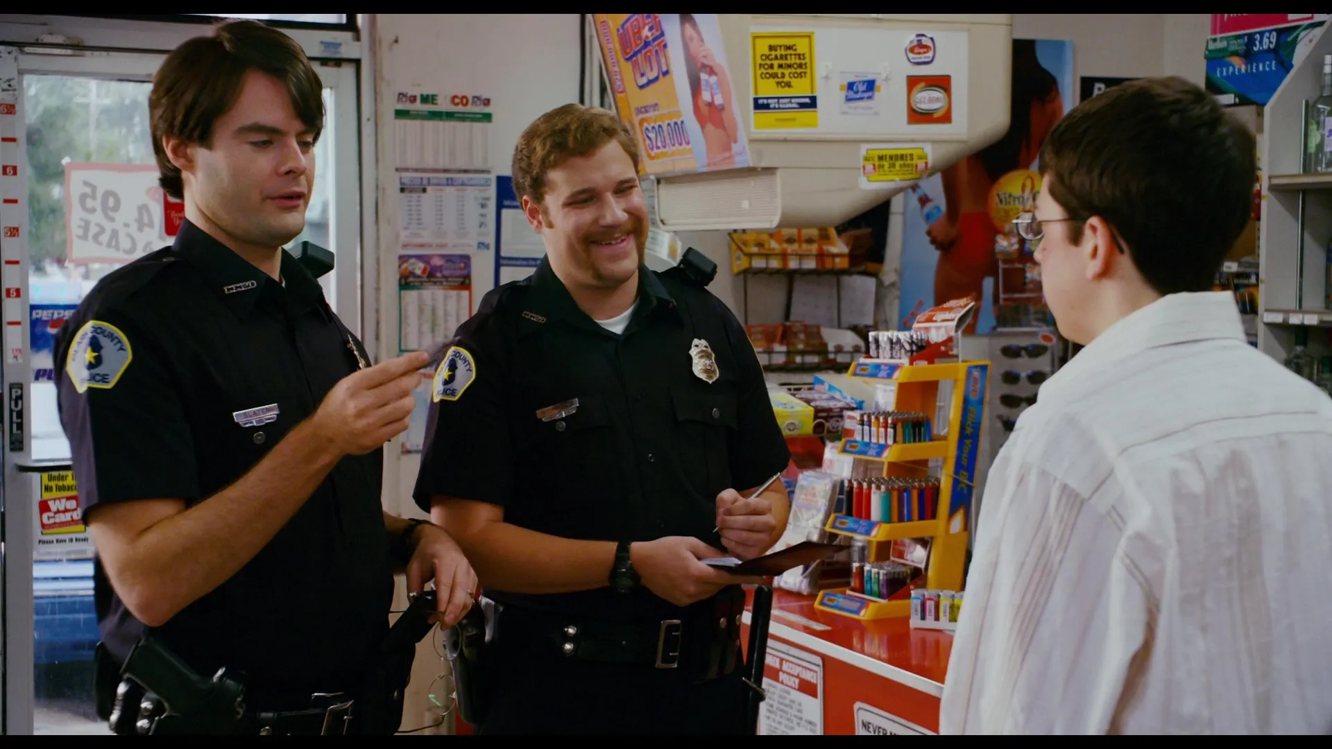 Bill Hader, Seth Rogen, and Christopher Mintz-Plasse in Superbad (2007)