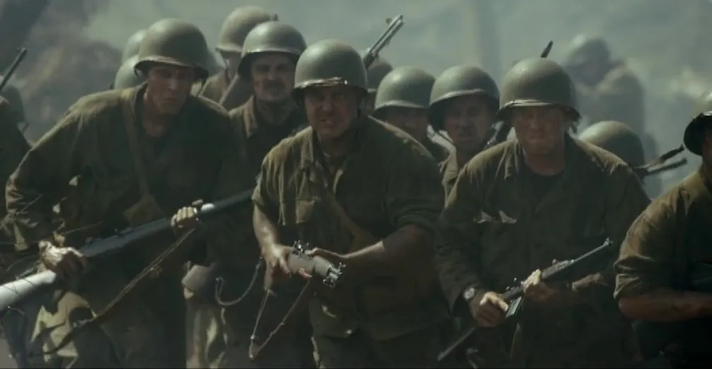 Sam Worthington, Ben Mingay, and Goran D. Kleut in Hacksaw Ridge (2016)