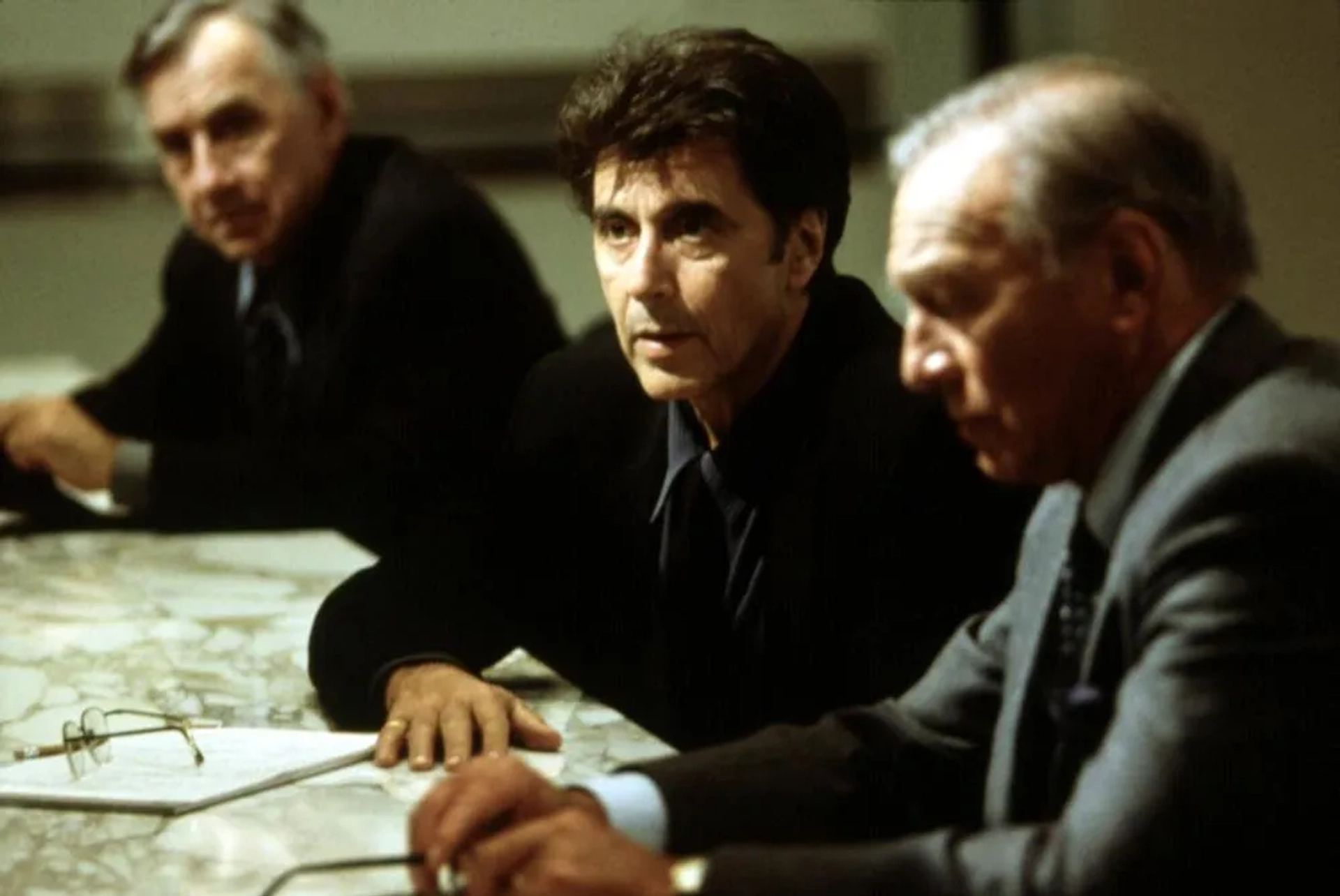 Al Pacino, Philip Baker Hall, and Christopher Plummer in The Insider (1999)