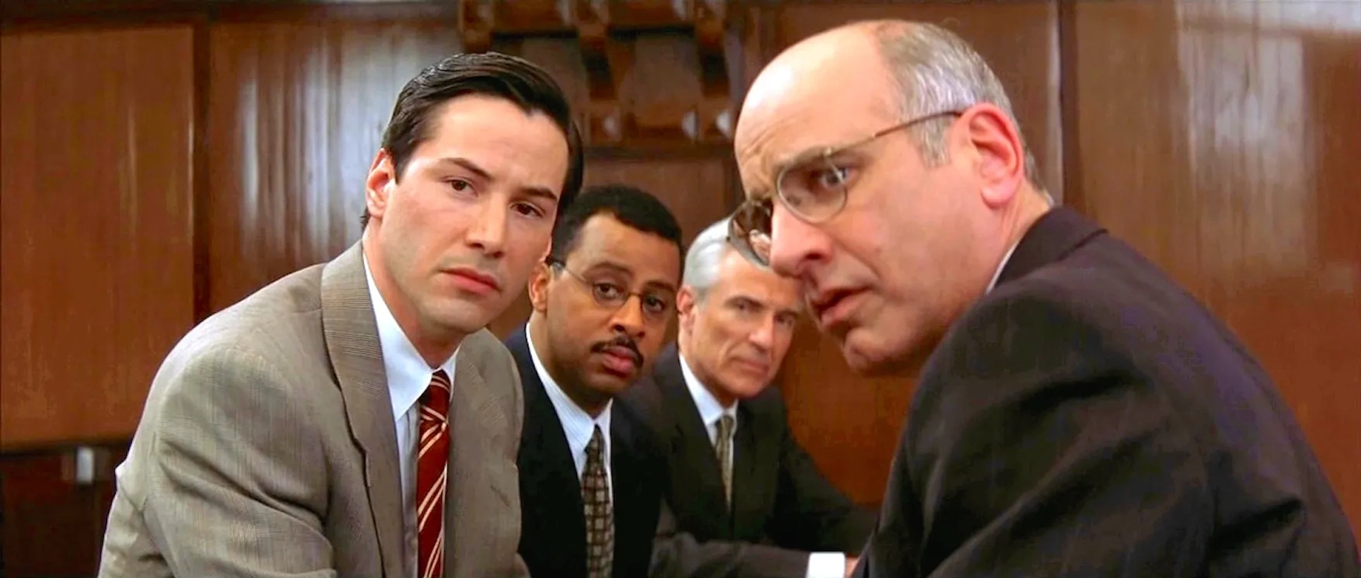 Keanu Reeves, Eddie Aldridge, Ruben Santiago-Hudson, and George Wyner in The Devil's Advocate (1997)