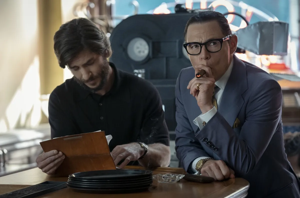 Burn Gorman and Zack Schor in The Offer (2022)