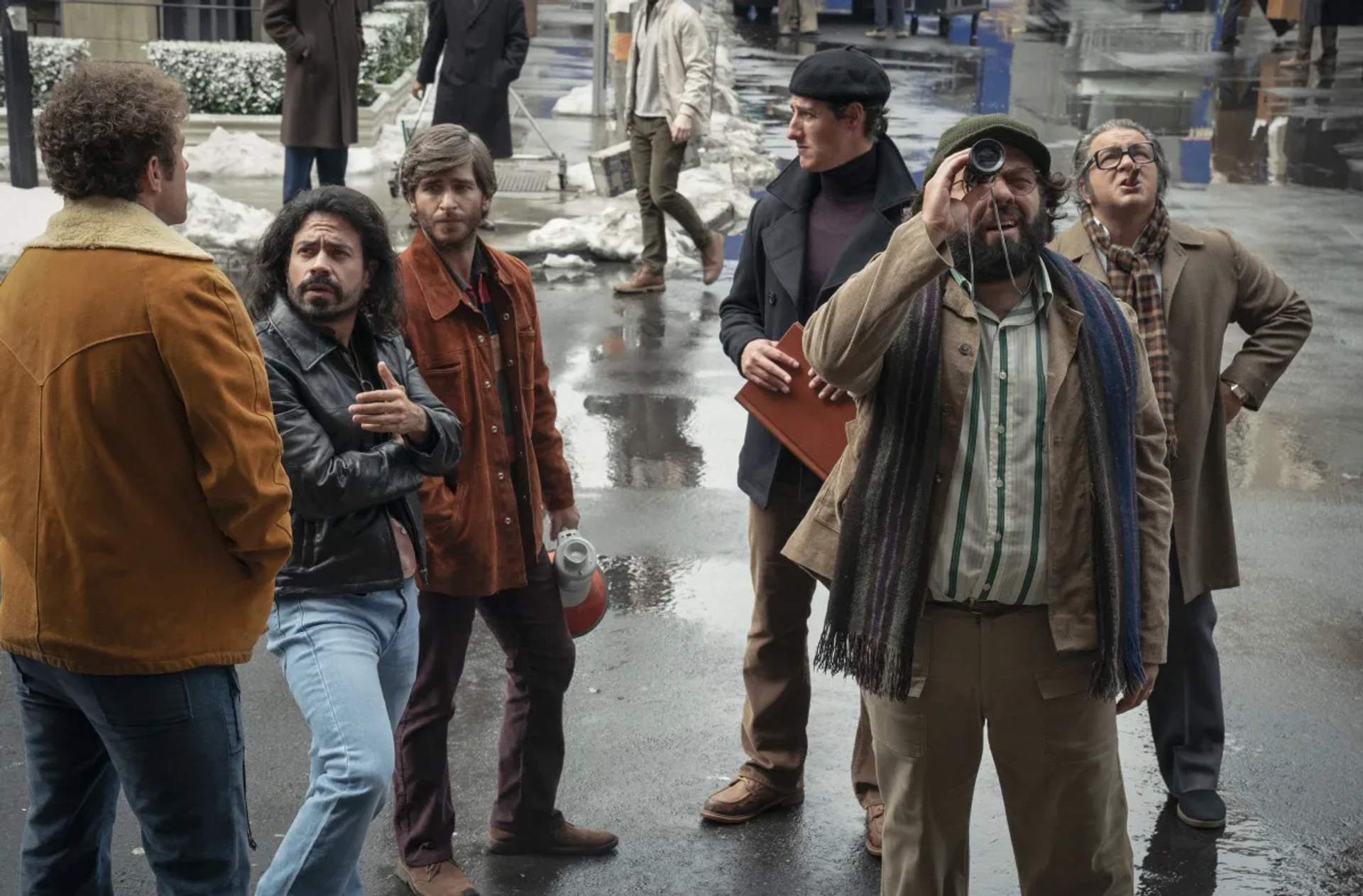 Eric Balfour, Dan Fogler, Patrick Gallo, and Zack Schor in The Offer (2022)