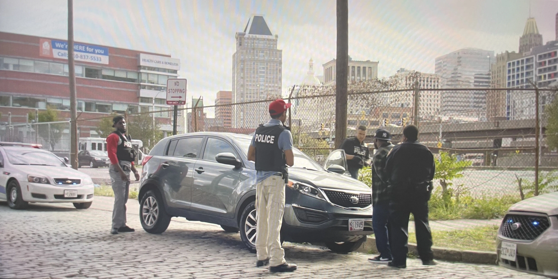 Victor Dobro, Darrell Britt-Gibson, and McKinley Belcher III in We Own This City (2022)