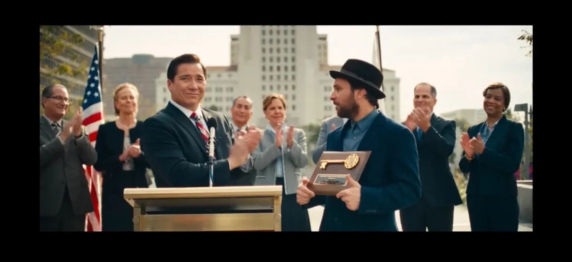 Los Angeles Mayor giving the key to the city