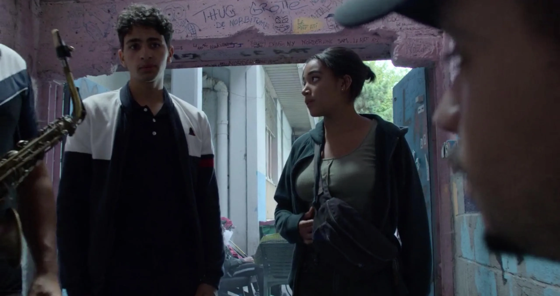 Amandla Stenberg and Adil Dehbi in The Eddy (2020)