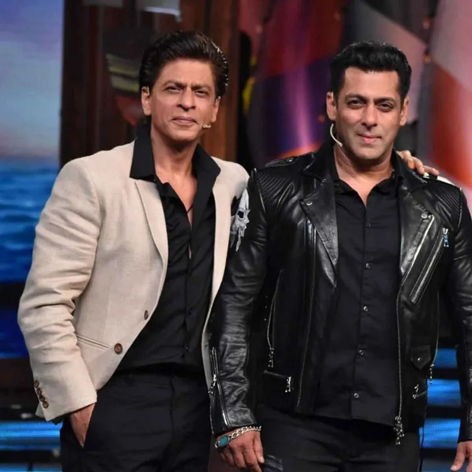 Salman Khan and Shah Rukh Khan at an event for Pathaan (2023)