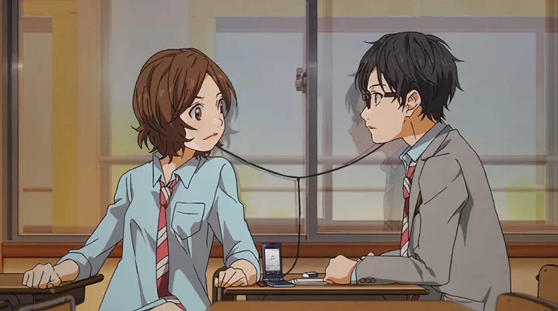 Ayane Sakura and Natsuki Hanae in Your Lie in April (2014)