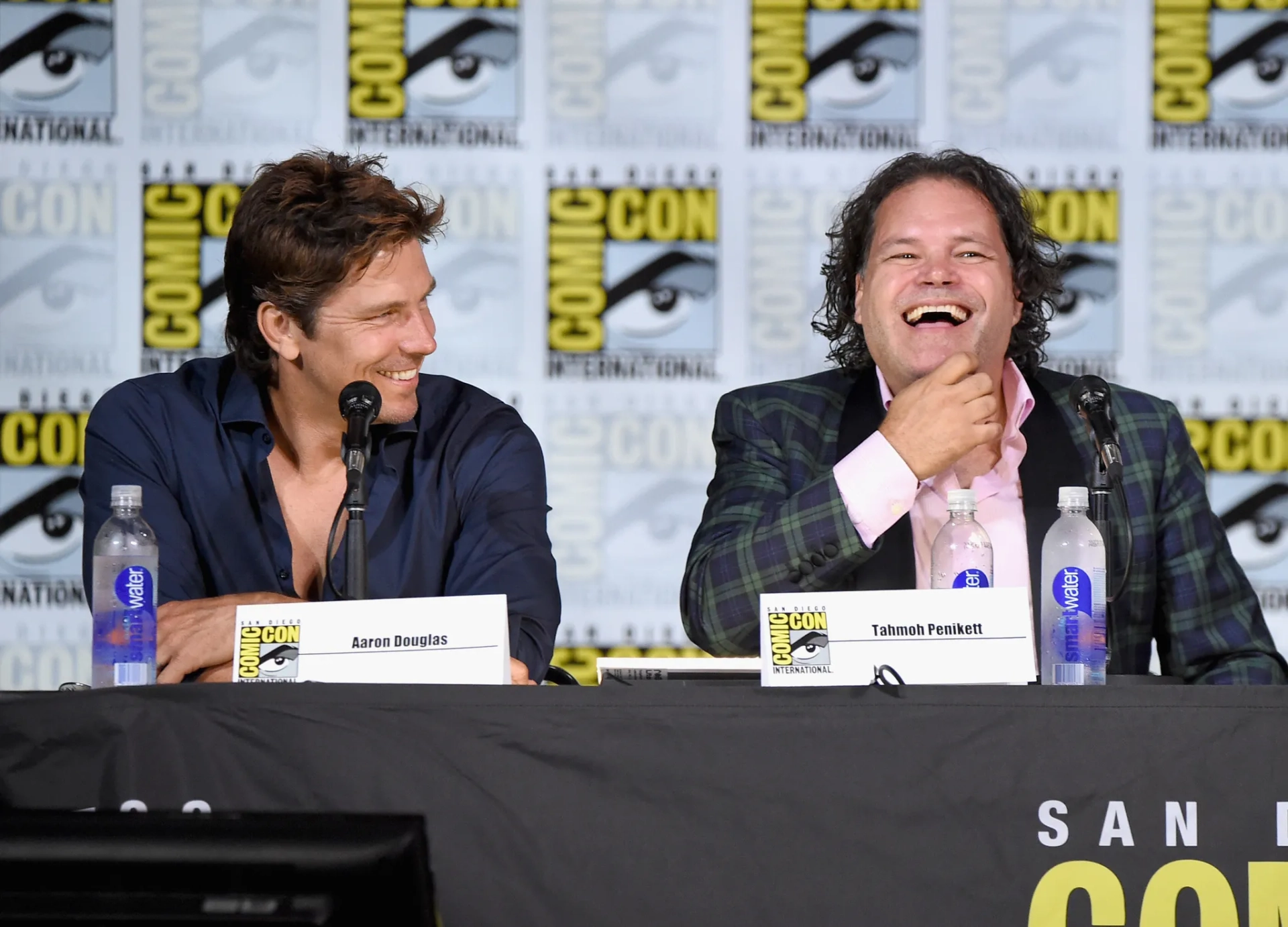 Aaron Douglas and Michael Trucco at an event for Battlestar Galactica (2004)