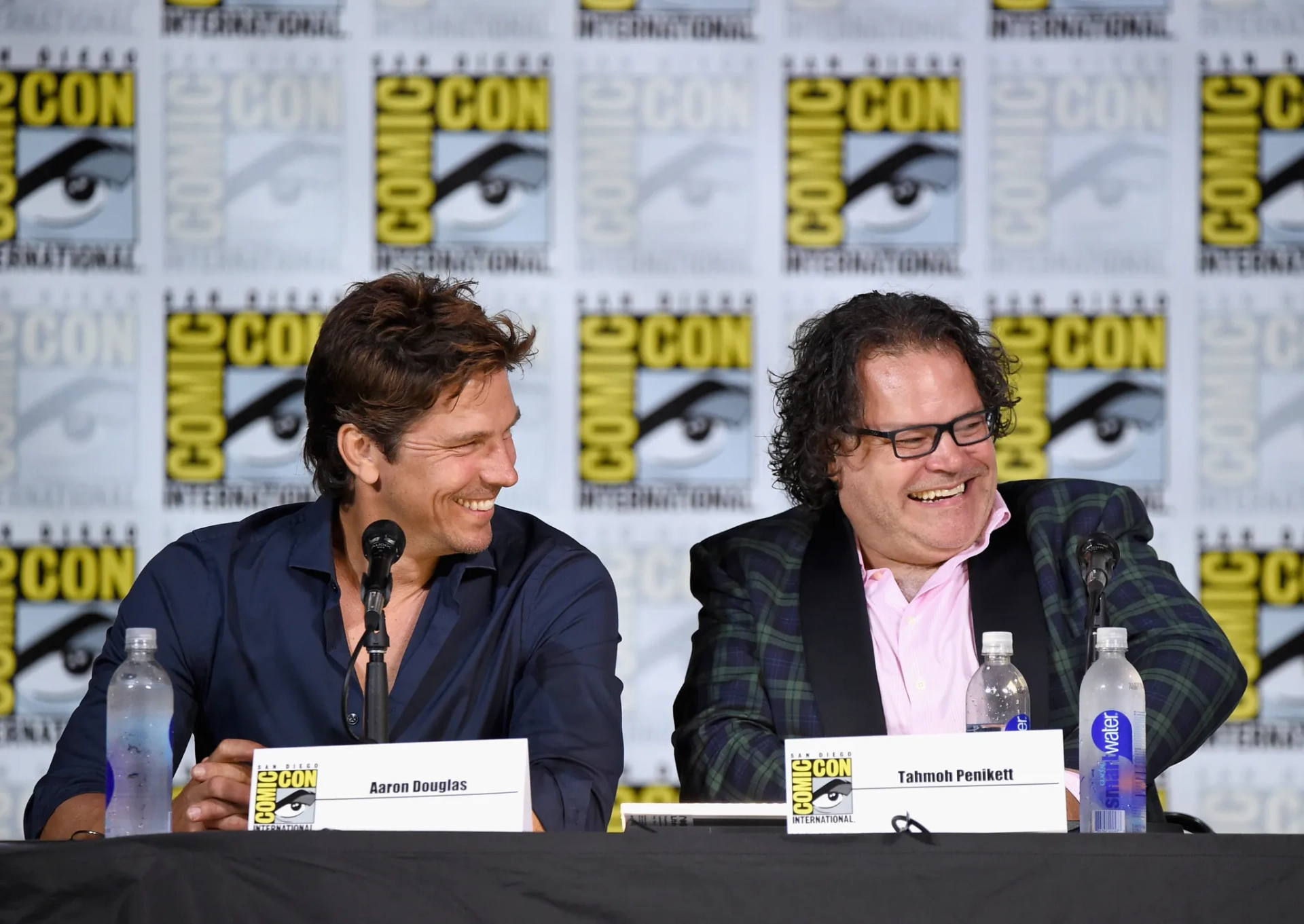 Aaron Douglas and Michael Trucco at an event for Battlestar Galactica (2004)