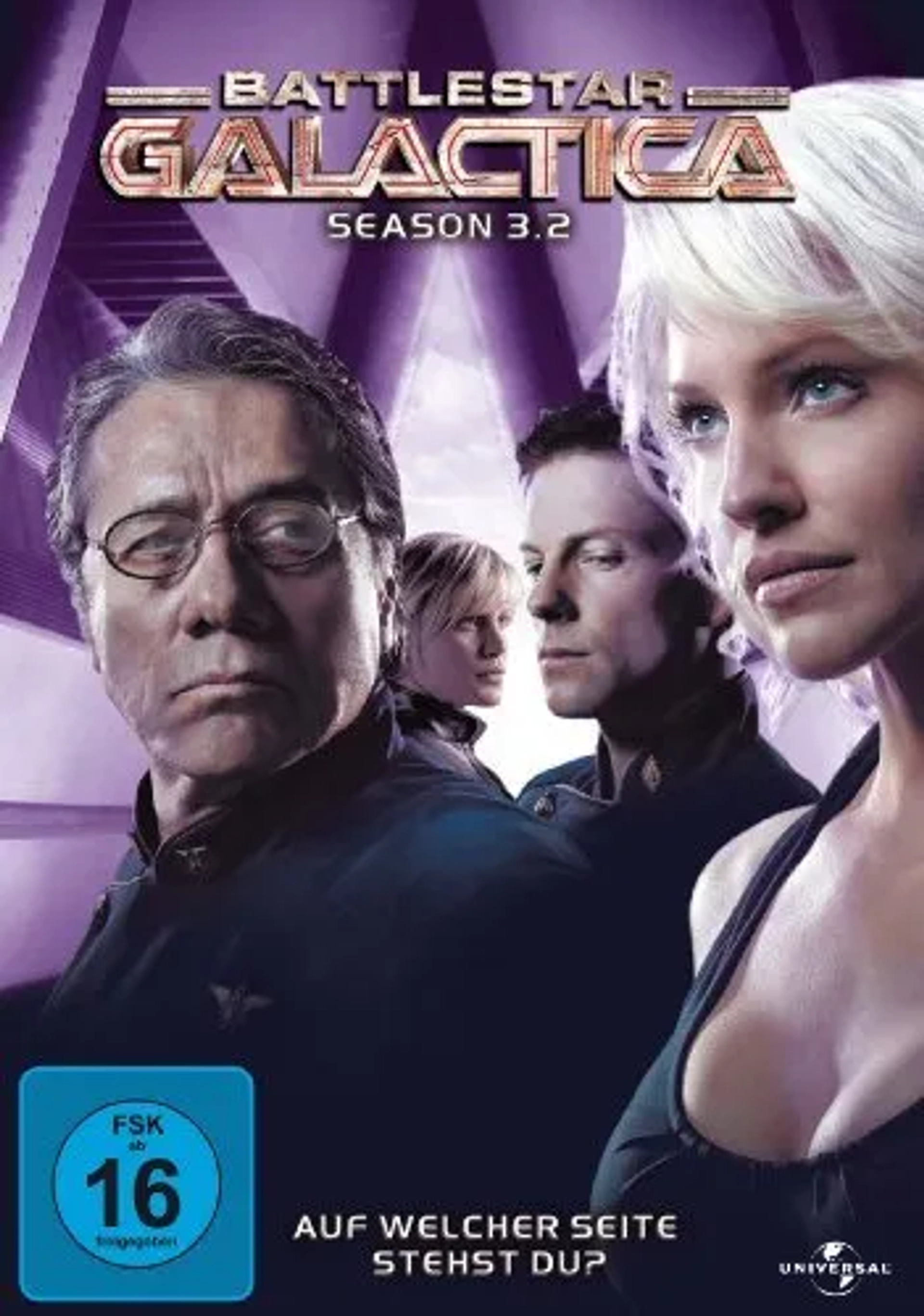 Edward James Olmos, Jamie Bamber, Katee Sackhoff, and Tricia Helfer in Battlestar Galactica (2004)