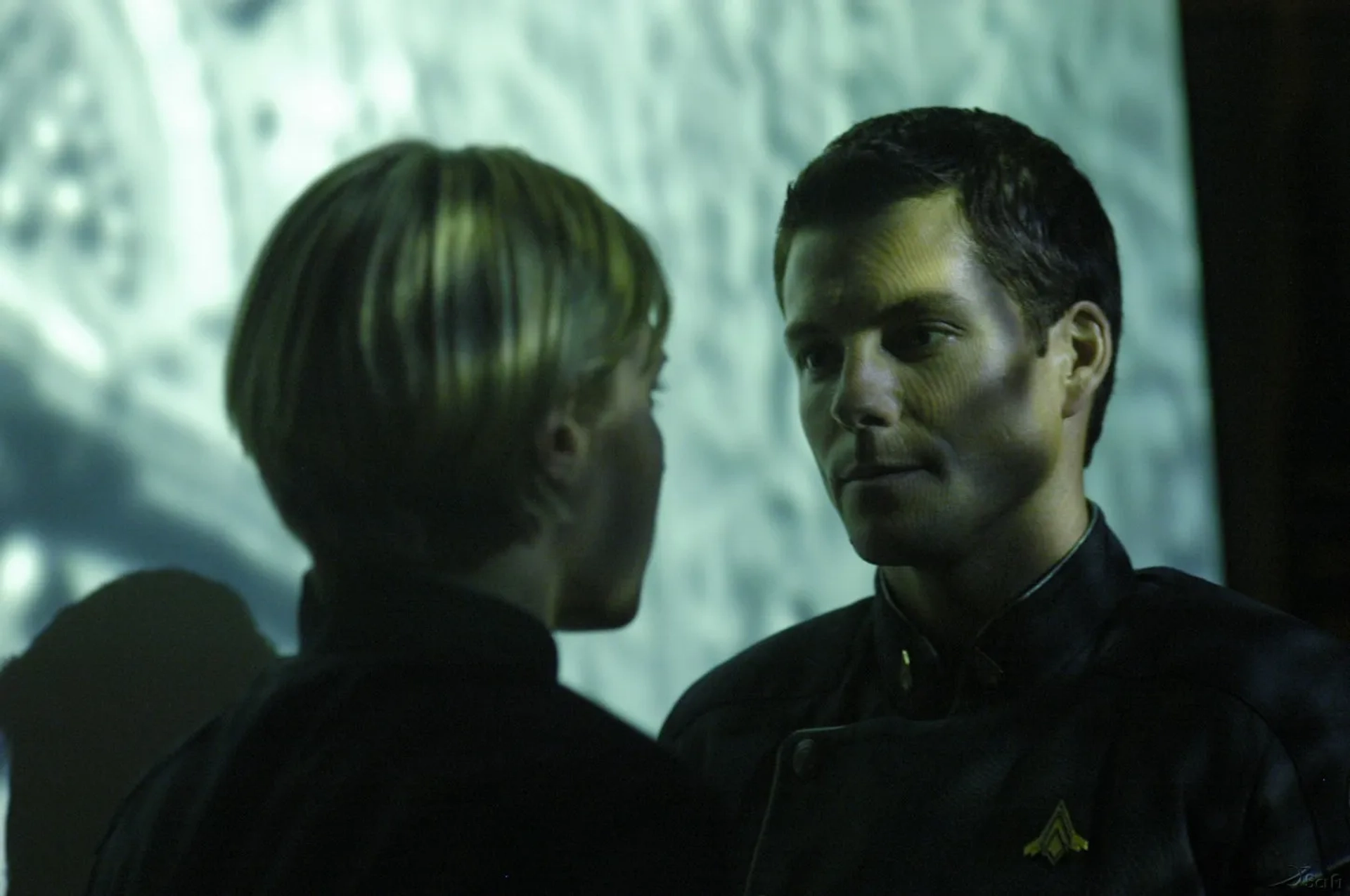 Jamie Bamber and Katee Sackhoff in Battlestar Galactica (2004)