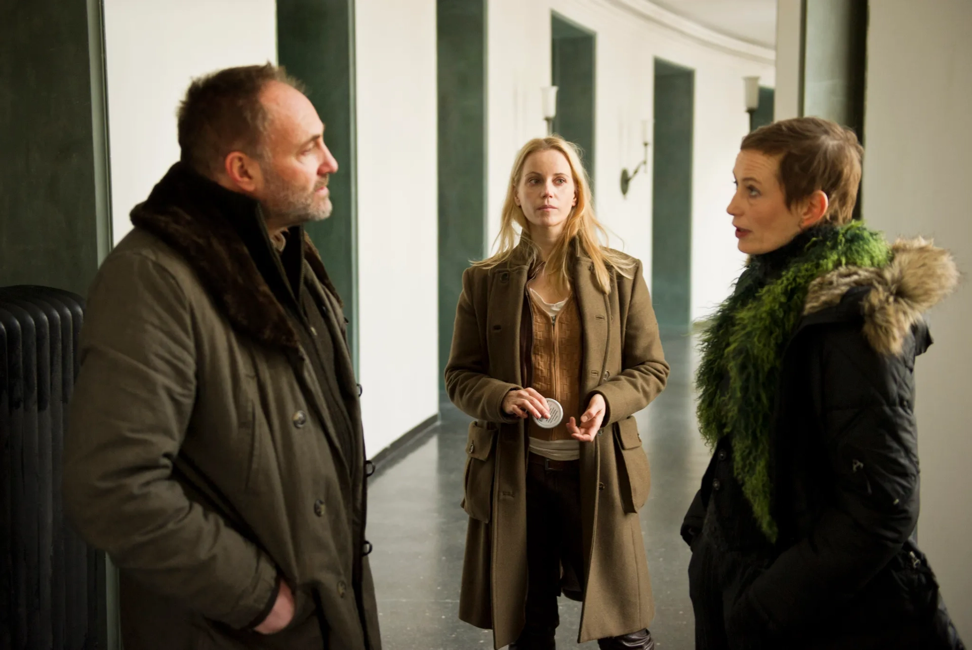 Sarah Boberg, Kim Bodnia, and Sofia Helin in The Bridge (2011)