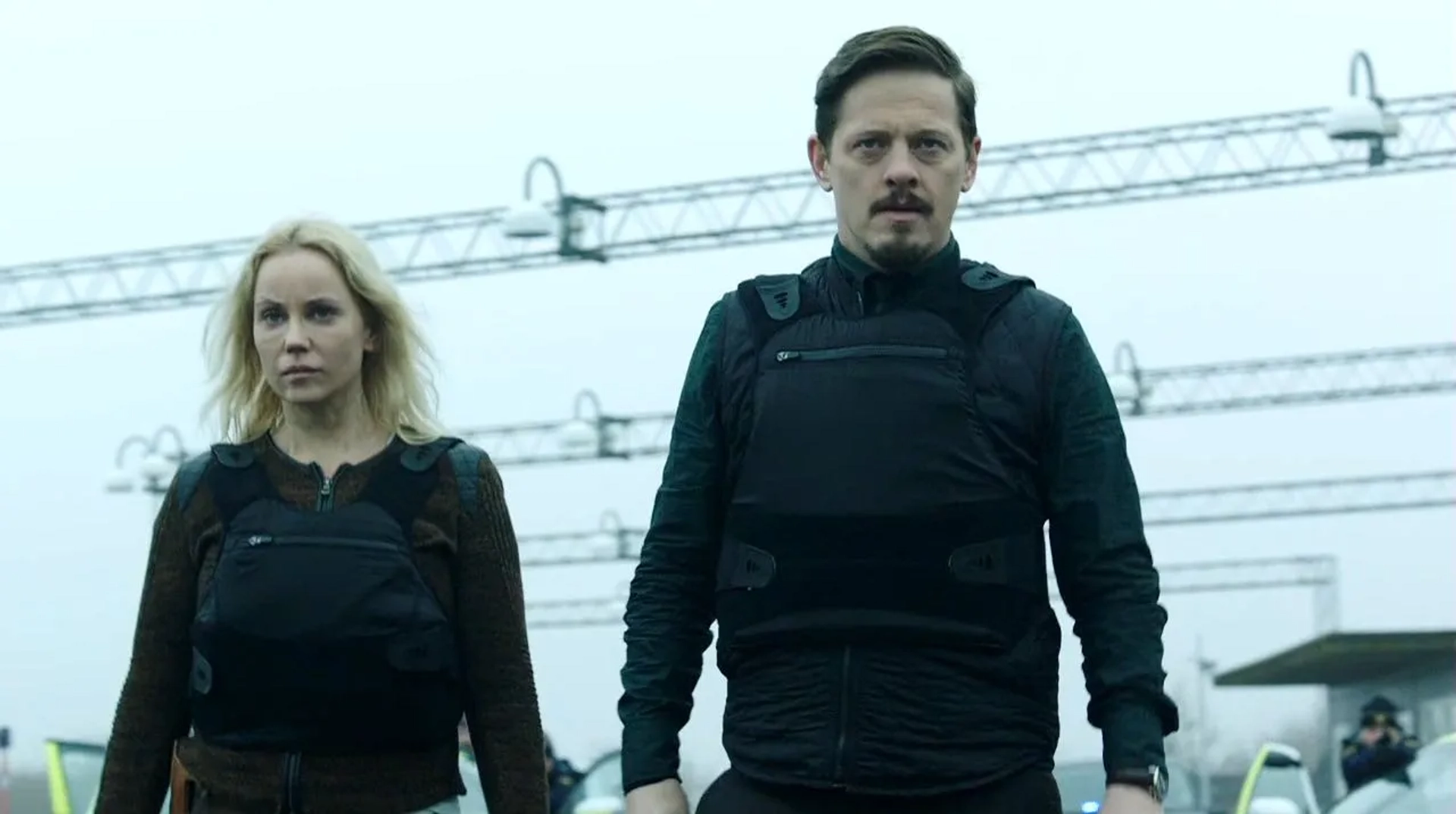 Sofia Helin and Thure Lindhardt in The Bridge (2011)