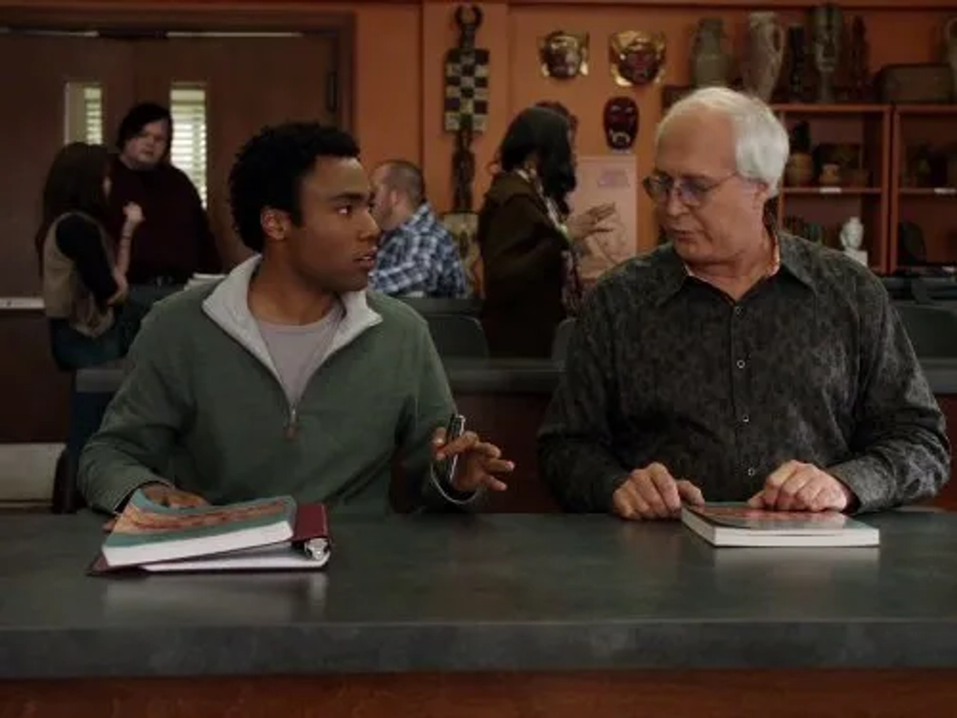 Chevy Chase and Donald Glover in Community (2009)