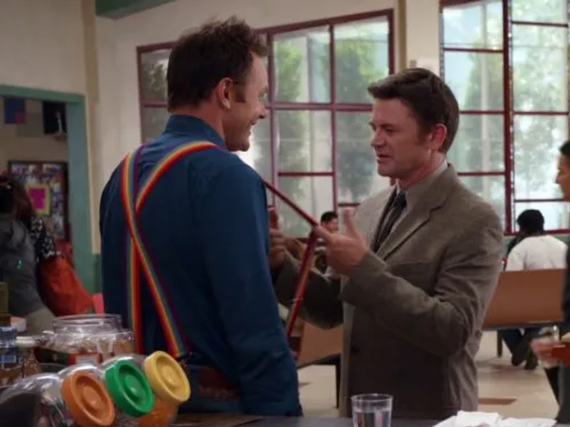 John Michael Higgins and Joel McHale in Community (2009)