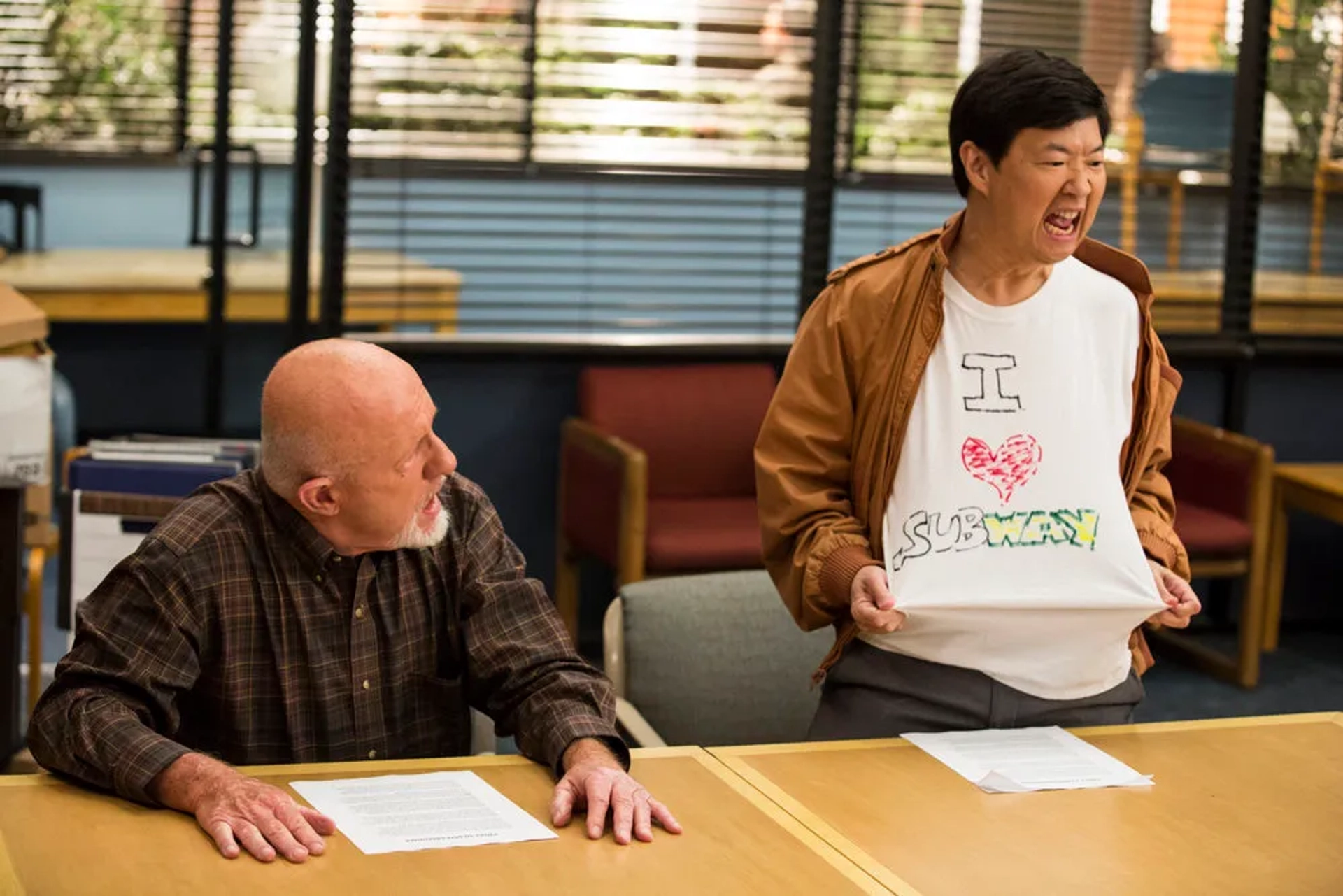 Jonathan Banks and Ken Jeong in Community (2009)