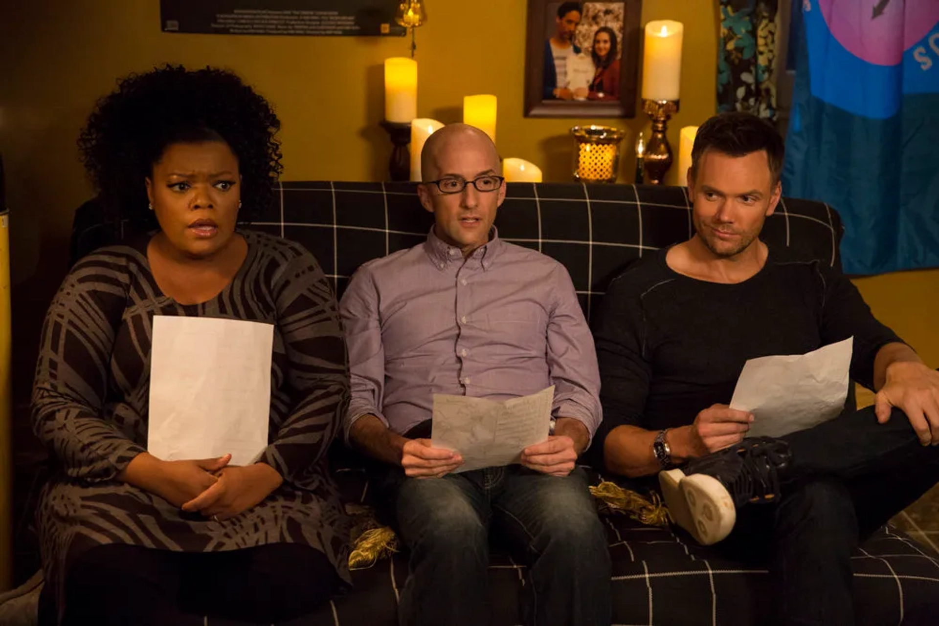 Joel McHale, Jim Rash, and Yvette Nicole Brown in Community (2009)