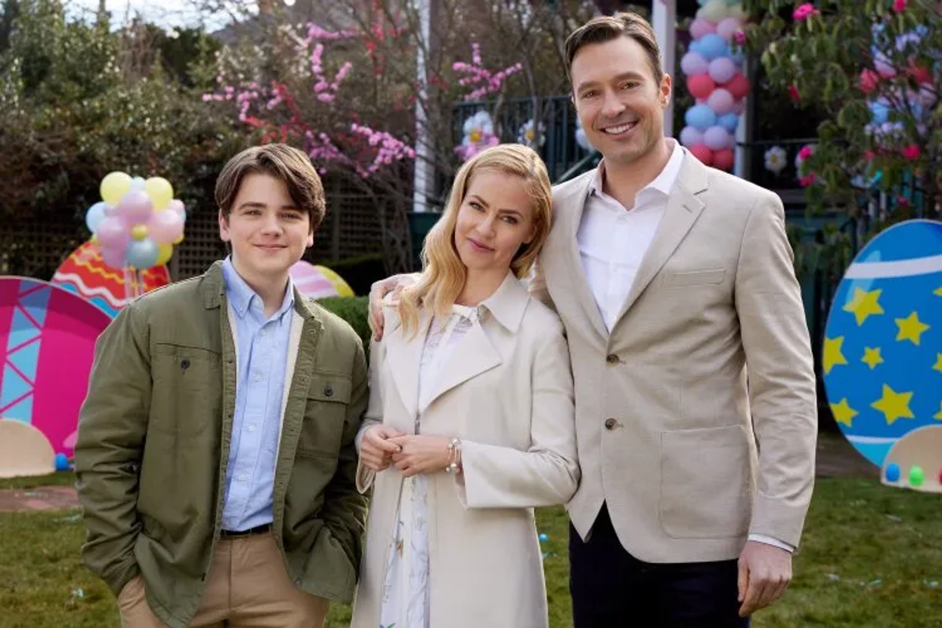 Amanda Schull, Carlo Marks, and Nathan Parrott in The Blessing Bracelet (2023)