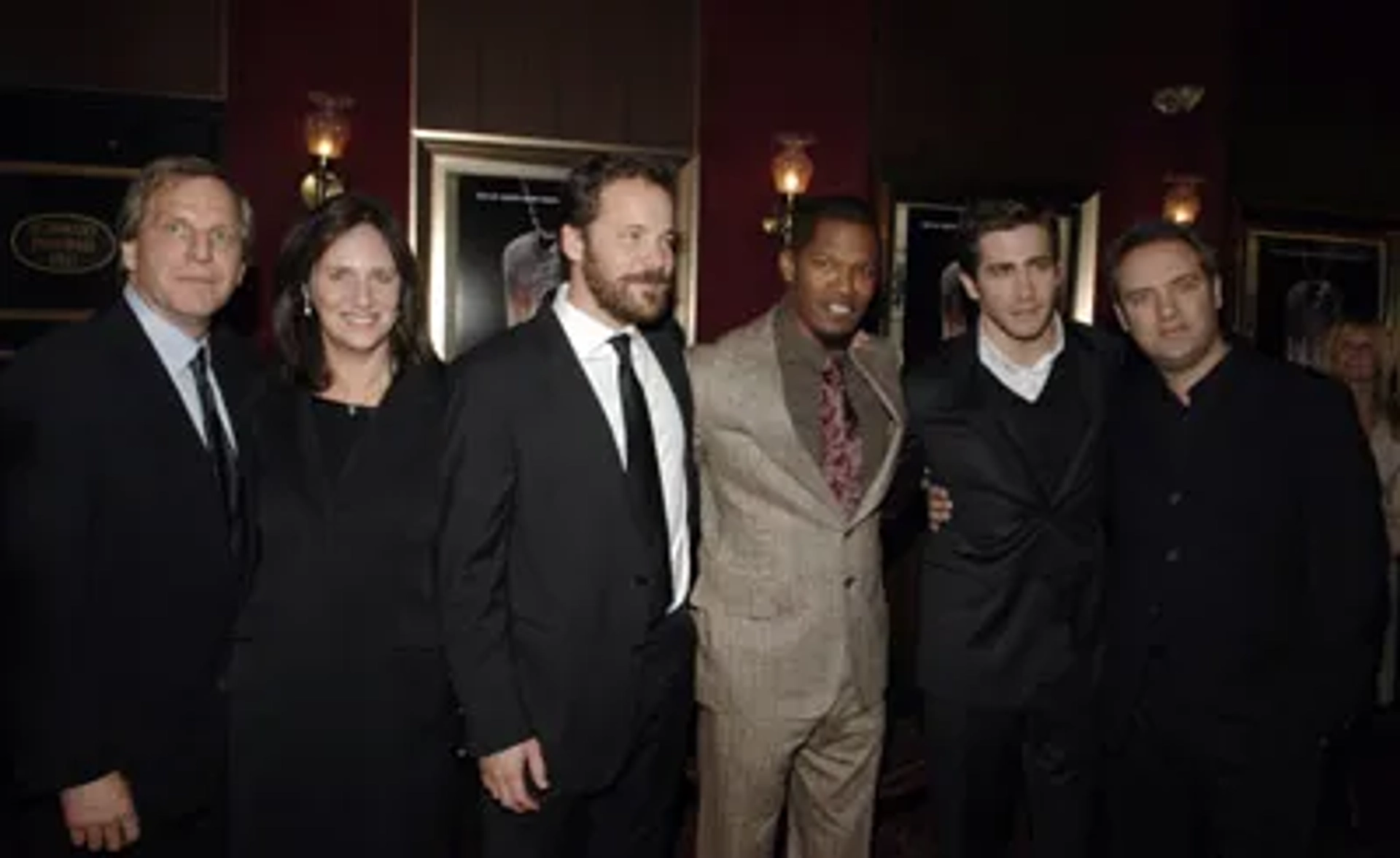 Jamie Foxx, Sam Mendes, Lucy Fisher, Jake Gyllenhaal, Peter Sarsgaard, and Douglas Wick at an event for Jarhead (2005)