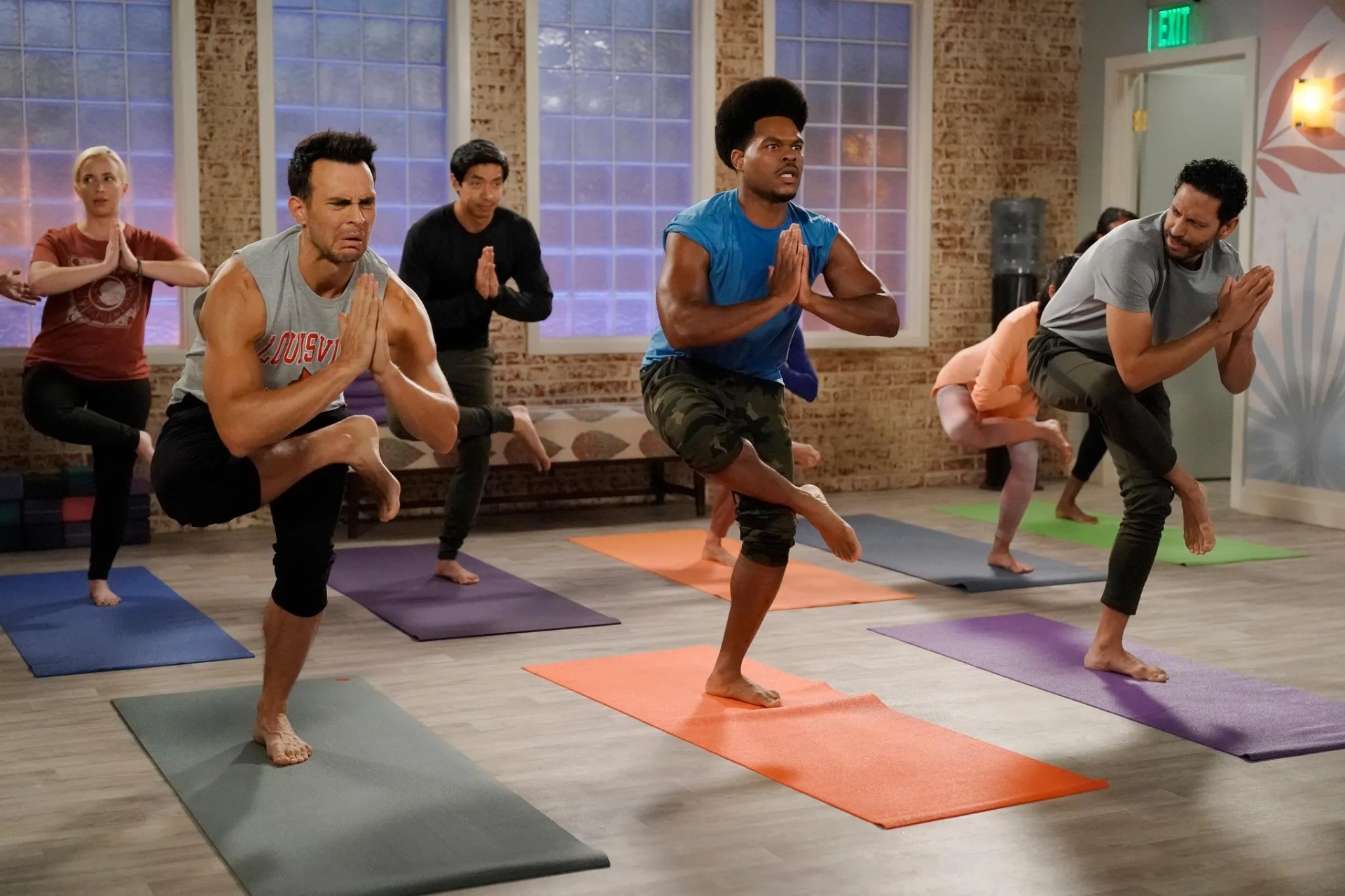 Cheyenne Jackson, Julian Gant, and Christopher Rivas in Call Me Kat (2021)