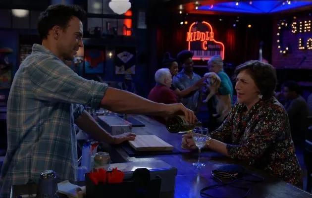 Mayim Bialik and Cheyenne Jackson in Call Me Kat (2021)